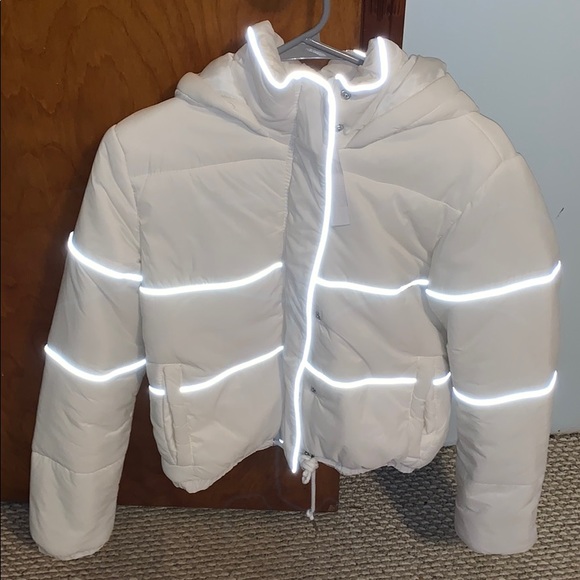 White Bomber Reflective Winter Jacket - Picture 1 of 1